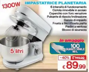 Impastatrice Planetaria 1300w 5lt