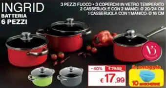 Satur Ingrid Batteria 6 pezzi offerta