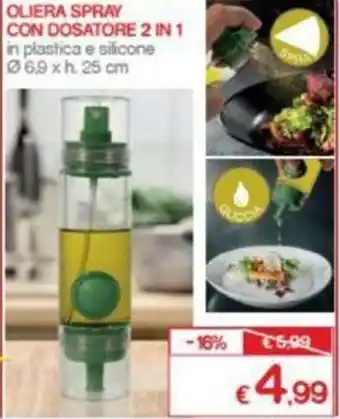 Satur Oliera Spray Con Dosatore 2 in 1 Ø 6,9 x h. 25cm offerta