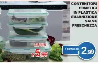 Contenitor Ermetici in Plastica Guarnizione Salva Freschezza 2,5lt