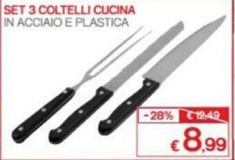 Satur Set 3 Coltelli Cucina offerta