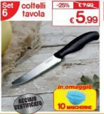 Satur Coltelli Tavola Set 6 offerta