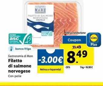 Lidl Filetto di salmone norvegese offerta