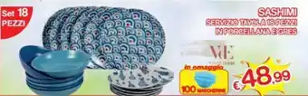 Satur Sashimi Servizio Tavola 18 Pezzi in Porcellana E Gres offerta