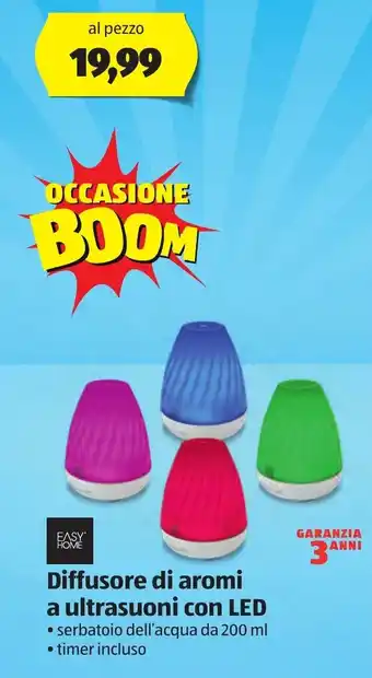 Easy Home Diffusore di aromi a ultrasuoni con LED