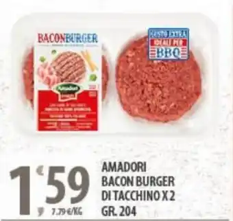 Sisa Amadori Bacon Burger di tacchino x 2 204 gr offerta