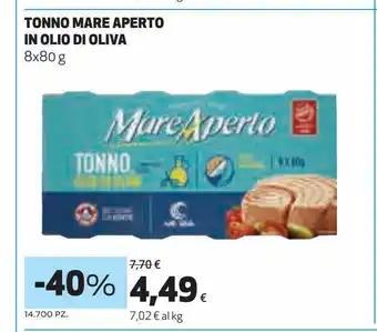 Ipercoop Tonno in olio di oliva mare aperto offerta