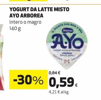 Ipercoop Yogurt da latte misto ayo arborea offerta