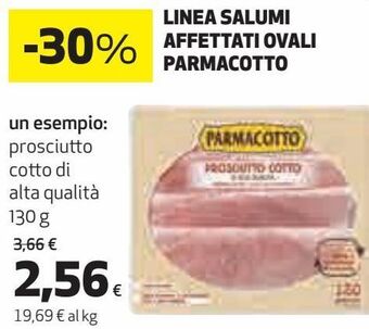Coop Linea salumi affettati ovali parmacotto un esempio: prosciutto cotto di alta qualitá offerta