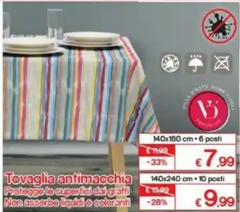 Satur Tovaglia antimacchia 140x180cm 6 posti offerta
