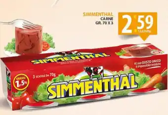 Sisa Simmenthal Carne 70 gr x 3 offerta