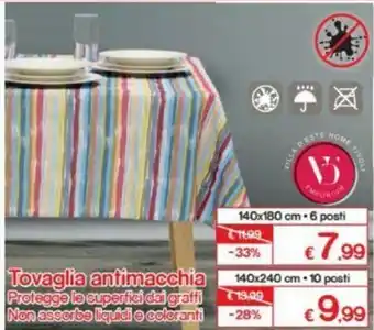Satur Tovaglia antimacchia 140x240cm 10 posti offerta