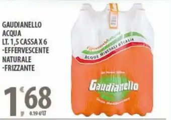 Sisa Gaudianello Acqua 1,5 lt cassa x 6 effervescente naturale/frizzante offerta