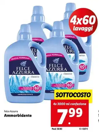 Italmark Felce Azzurra Ammorbidente 4x 3000 ml offerta