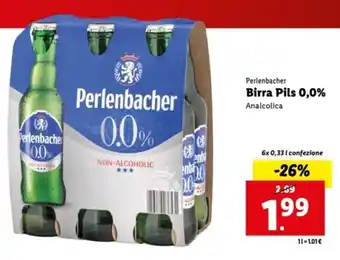 Italmark Perlenbacher Birra Pils 0,0% 6x 0,33 l offerta