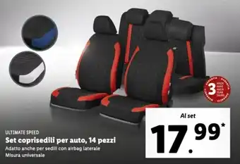 Ultimate Speed Set coprisedili per auto, 14 pezzi