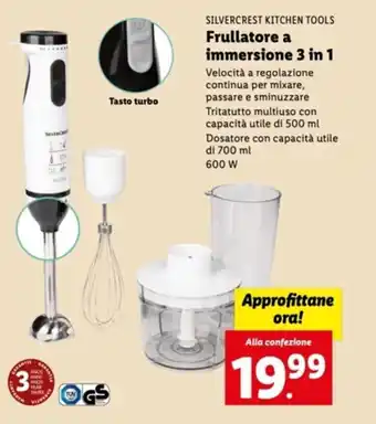 Italmark Silvercrest Kitchen Tools Frullatore a immersione 3 in 1 offerta