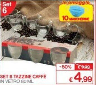 Satur Set 6 Tazzine Caffè offerta