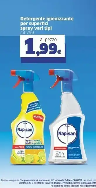 Sigma Napisan Detergente Igienizzante Per Superfici Spray 750 Ml offerta