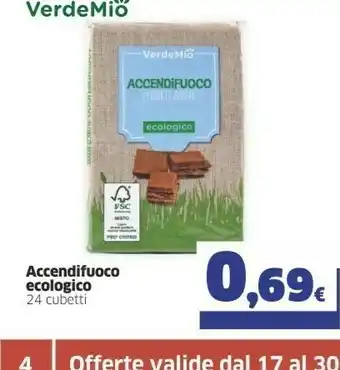 Sigma Verde mio Accendifuoco Ecologico 24 Cubetti offerta