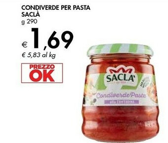 Bennet Sacla Condiverde Per Pasta offerta