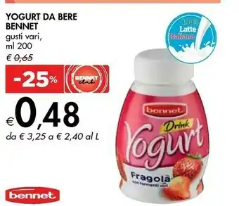 Bennet Bennet Yogurt Da Bere offerta