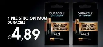 Bennet Duracell 4 Pile Stilo Optimum offerta