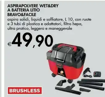 Bennet Bravo&Facile Aspirapolvere Wet & Dry A Batteria Litio offerta