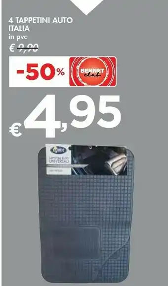 Bennet Italia 4 Tappetini Auto offerta