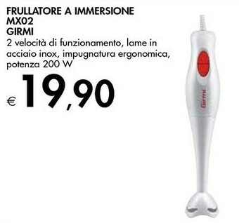 Bennet Girmi MX02 Frullatore Frullatore Ad Immersione Rosso, Bianco 200 W offerta