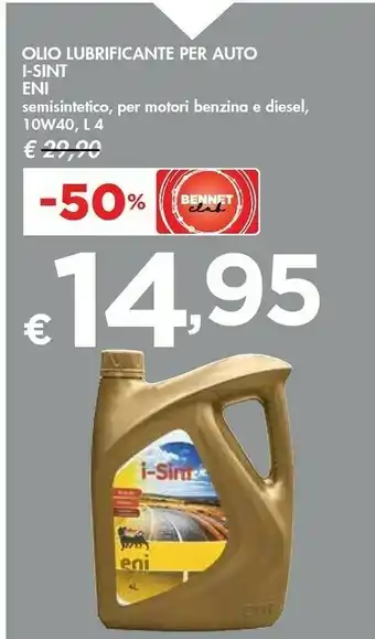 Bennet Eni I-sint Olio Lubrificante Per Auto offerta
