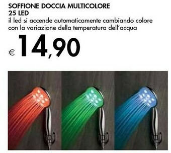 Soffione Doccia Multicolore 25 Led