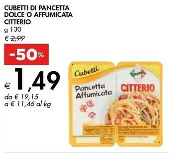 Bennet Citterio I Cubetti Pancetta Affumicata 130 G(ml) offerta