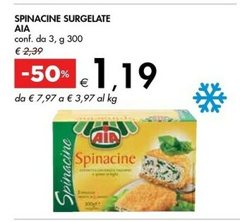 Bennet Aia Spinacine Cotoletta Con Pollo E Tacchino E Spinaci In Foglia Spinacine 300 G(ml) offerta