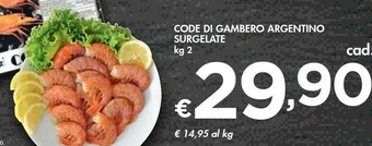 Bennet Code Di Gambero Argentino Surgelate offerta