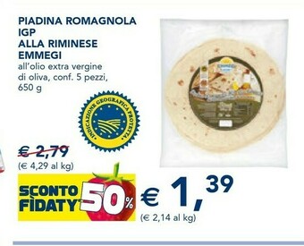 Esselunga Emmegi Piadina Romagnola Igp Alla Riminese offerta