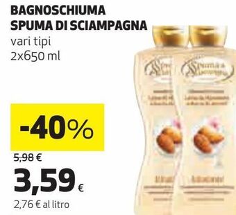 Coop Bagnoschiuma spuma di sciampagna offerta