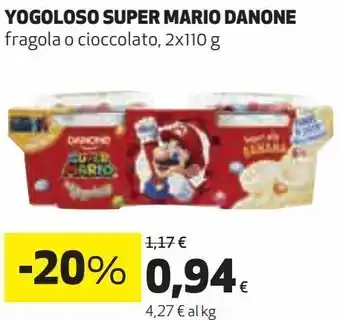 Coop Yogoloso super mario danone fragola o cioccolato offerta