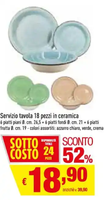 Famila Servizio tavola 18 pezzi in ceramica offerta
