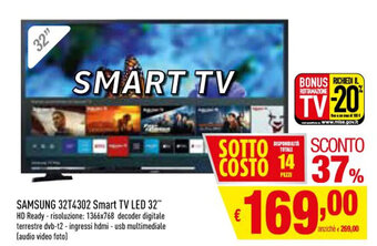 Famila Samsung 32T4302 Smart TV LED 32" offerta