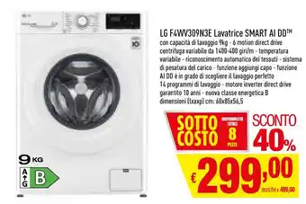 Famila LG F4WV309N3E Lavatrice Smart Ai DD offerta