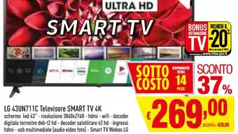 Famila LG 43UN711C Televisore Smart TV 4K offerta