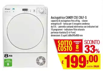 Famila Candy Asciugatrice CSE C8LF-S offerta