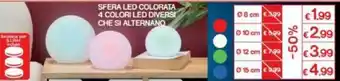 Sfera Led Colorata 4 Colori Led Diversi Che Si Alternano Ø 8cm
