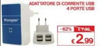 Satur Kooper Adattatore di Corrente USB 4 Porte USB offerta