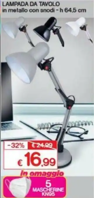Satur Lampada da Tavolo H 64,5cm offerta