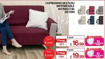 Satur Copridivano Multiuso Impermeabile Antimacchia 120gsm 2 posti offerta