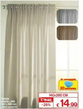 Satur Tenda effetto Lino 140x280cm offerta