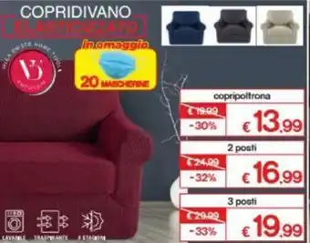Satur Copridivano Elasticizzato copripoltrona offerta
