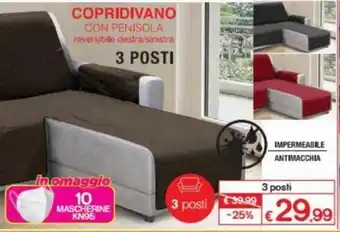 Satur Copridivano con Penisola 3 posti offerta